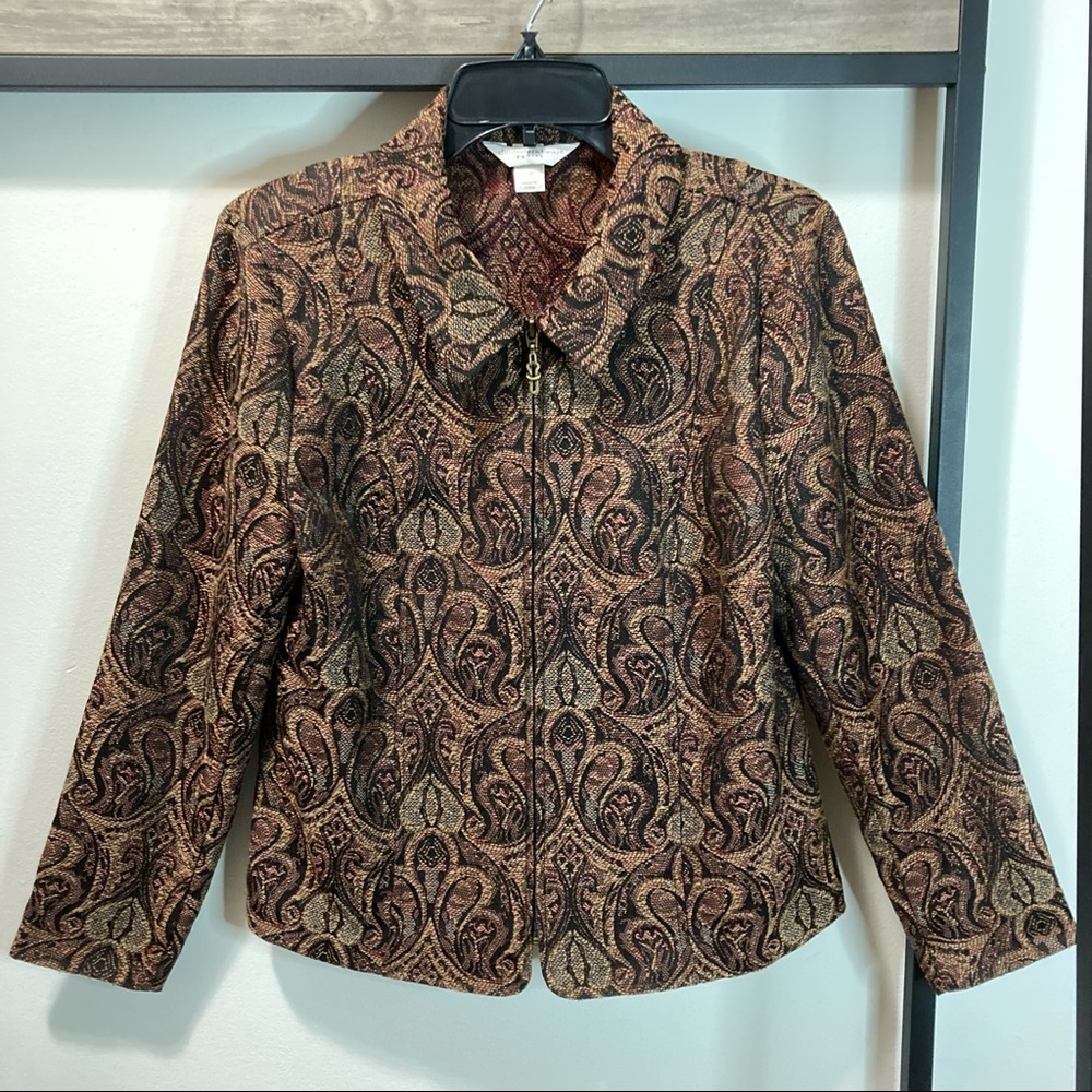 Paisley Butterfly Floral Zip Up Jacket Brocade Tapestry Coat